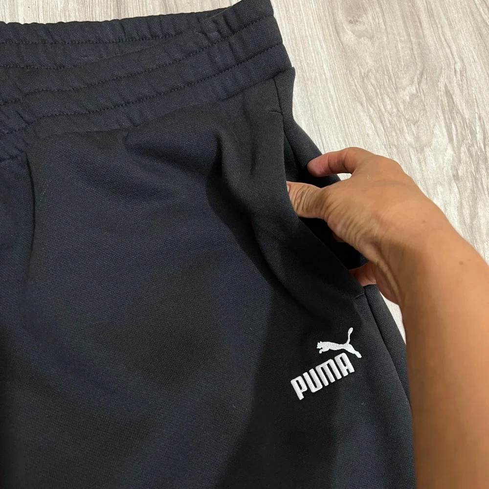 Puma Women's Plus Size 3X Essentials High Waisted Fleece Sweatpants Black